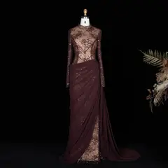 Giselle — Mermaid — High Neck — Long Sleeve — Floor-Length — view 31
