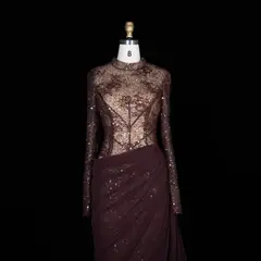 Giselle — Mermaid — High Neck — Long Sleeve — Floor-Length — view 32