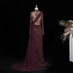 Giselle — Mermaid — High Neck — Long Sleeve — Floor-Length — view 36