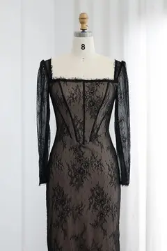 Sage — Sheath — Long Sleeve — Floor-Length — view 4