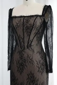 Sage — Sheath — Long Sleeve — Floor-Length — view 5