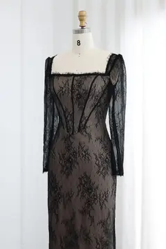 Sage — Sheath — Long Sleeve — Floor-Length — view 6
