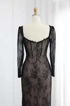 Sage — Sheath — Long Sleeve — Floor-Length — view 9