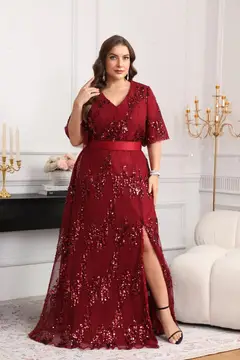 Olive — A-Line — V-Neck — view 3