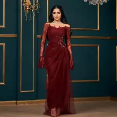 Olive — Sheath — Floor-Length — view 9