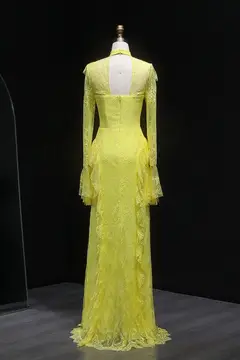 Giselle — Sheath — Illusion — Long Sleeve — Floor-Length — view 6