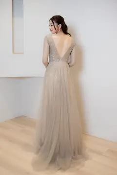 Olive — Long Sleeve — Floor-Length — view 5