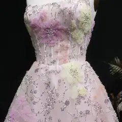 Pink Strapless 3D Floral Homecoming Dress with Sparkle Tulle — view 9