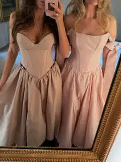 Luxury Satin Midi Homecoming Dress with A-Line Skirt — view 3