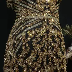 Off the Shoulder Gold Sequin Embellished Black Mini Party Homecoming Dress — view 6