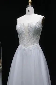 White Intricate Lace Tulle Mini Ballgown Homecoming Dress — view 7