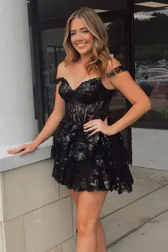 Champagne Sequin Tiered Ballgown Homecoming Dress — view 13