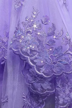 Lavender Lilac Lace Tulle Mini Ballgown Homecoming Dress — view 11