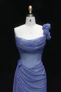 Light Blue Ruched Sequin Off-the-Shoulder Homecoming Dress — view 7