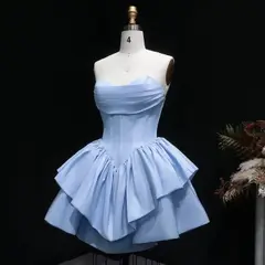 Fuchsia Sweetheart Satin Corset Short Homecoming Dress with Layered Ruffle Skirt — view 15