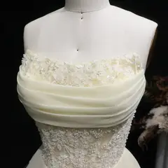 Yellow Strapless Lace Tiered Chiffon Homecoming Dress with Lace-Up Back — view 8
