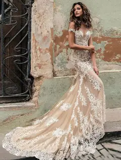 Tulle Mermaid Floor-Length Wedding Dress — LV14427957 — view 1