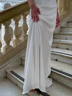 Halter Satin Mermaid Floor-Length Wedding Dress — LV03441461 — view 6