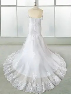 Tulle Mermaid Floor-Length Wedding Dress — LV13969205 — view 3