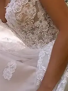 Sweetheart Spaghetti Strap Tulle A-Line Wedding Dress — LV94717493 — view 3