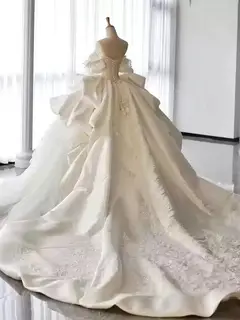 Satin Ball Gown Wedding Dress — LV42912053 — view 3