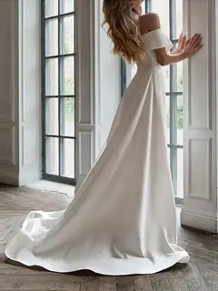Short Sleeve Sheath Short Wedding Dress — LV91682357 — view 3