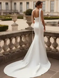 Strapless Satin Mermaid Floor-Length Wedding Dress — LV27930933 — view 2