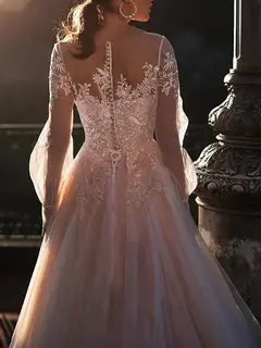 Illusion Tulle A-Line Wedding Dress — LV14378037 — view 2