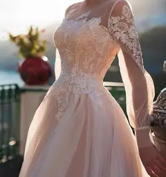 Illusion Tulle A-Line Wedding Dress — LV14378037 — view 4