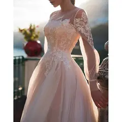 Illusion Tulle A-Line Wedding Dress — LV14378037 — view 5