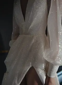 V-Neck A-Line Floor-Length Wedding Dress — LV12618805 — view 6