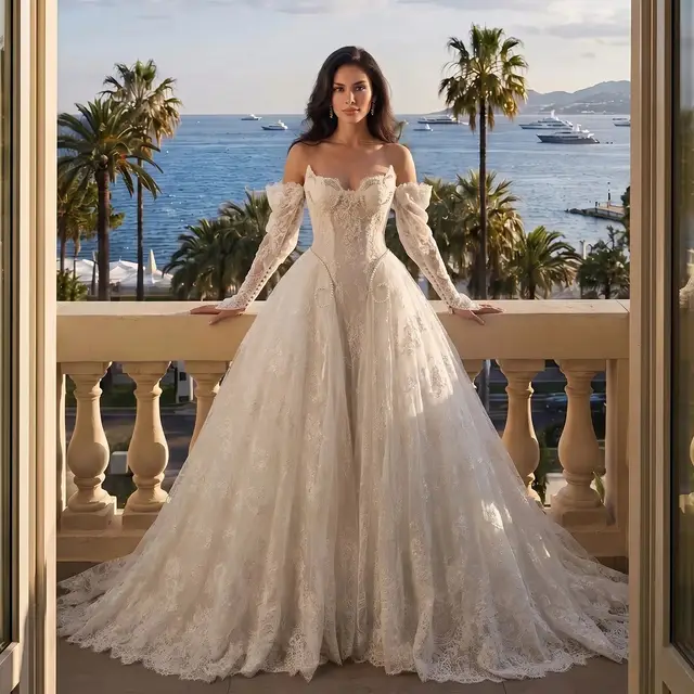 Ball Gown Beaded With Veil — SW715