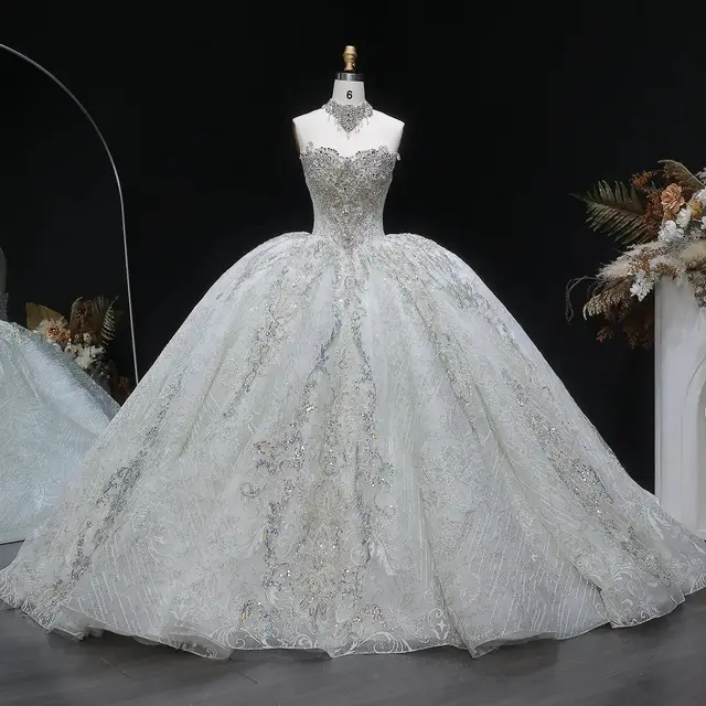 Sparkly Ball Gown with Full-Sequin Embroidery — SW604