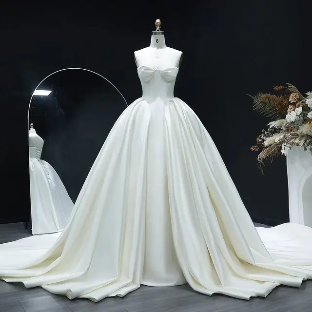 Sweetheart Satin Ball Gown with Overskirt — SW010
