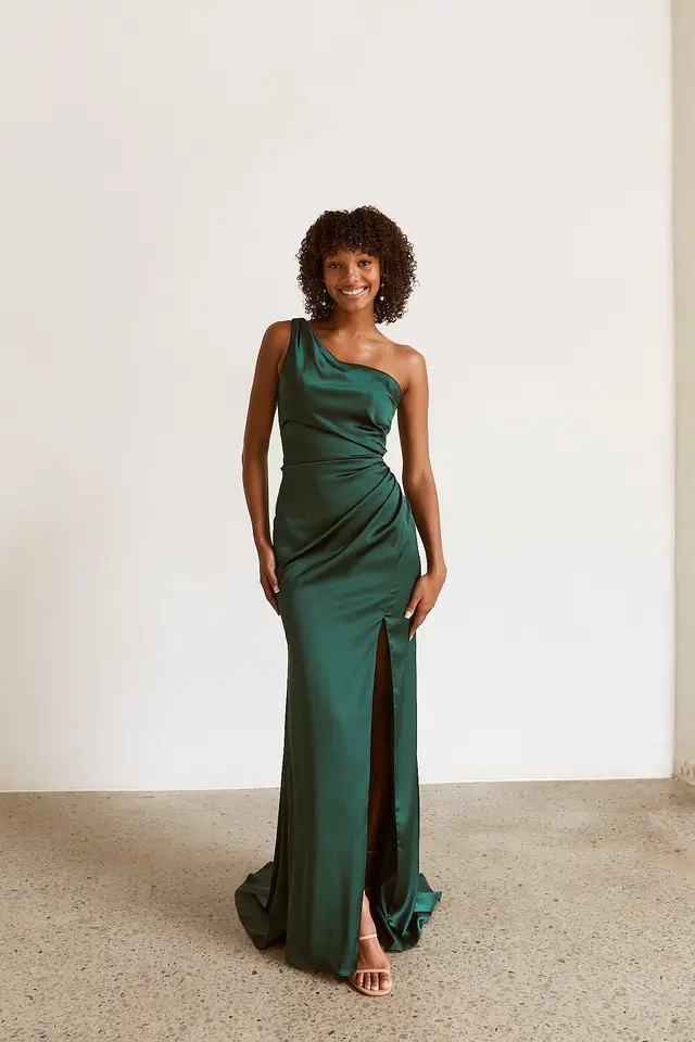 Women's Satin Bridesmaid Dress for Wedding Party — LV10196420