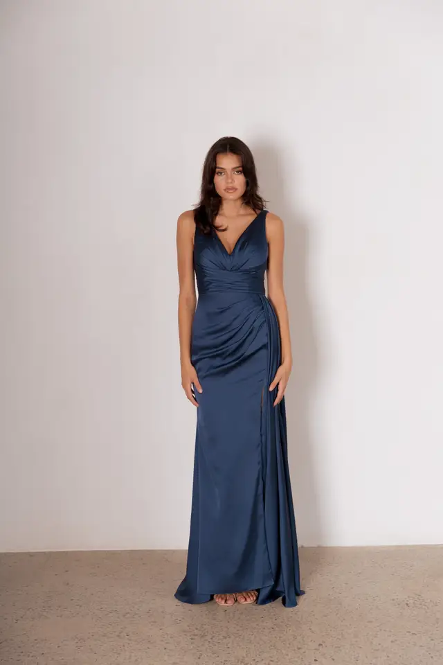 Women's Satin Bridesmaid Dress for Wedding Party — LV47133380