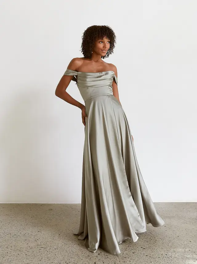 Women's Satin Bridesmaid Dress for Wedding Party — LV53465540