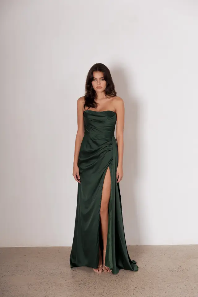 Women's Satin Bridesmaid Dress for Wedding Party — LV47100612