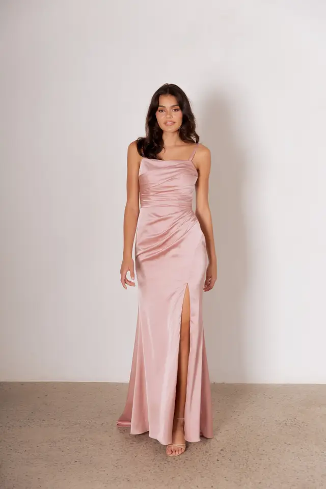 Women's Satin Bridesmaid Dress for Wedding Party — LV47002308