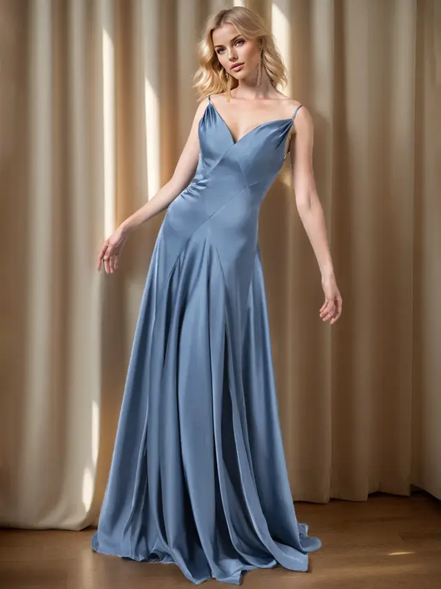 A-Line/Princess Spaghetti Straps Sleeveless Floor-Length Bridesmaid Dresses — LV59997749