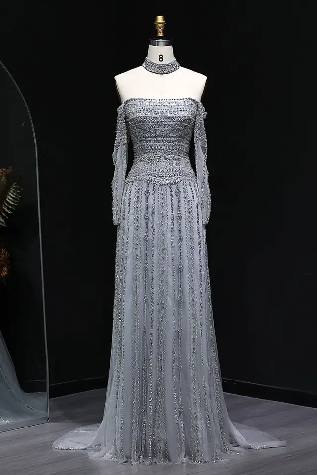 Kaia — A-Line — Long Sleeve — Floor-Length — Evening Gown