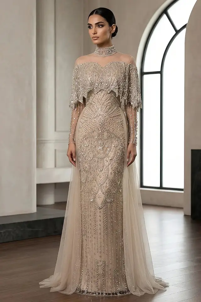 Uma — Mermaid — High Neck — Evening Gown