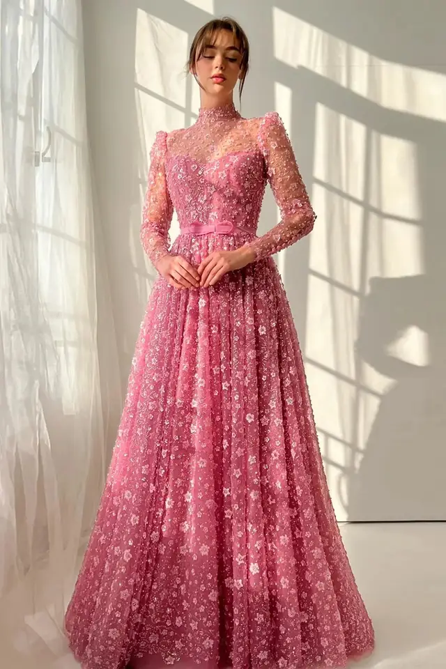 Gemma — A-Line — High Neck — Evening Gown