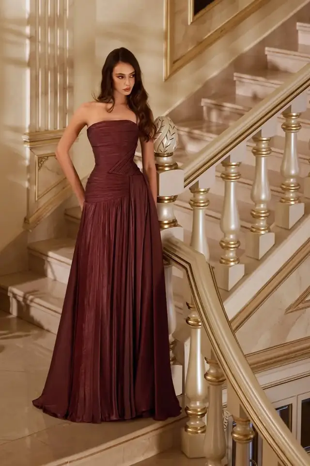 Cleo — A-Line — Strapless — Evening Gown