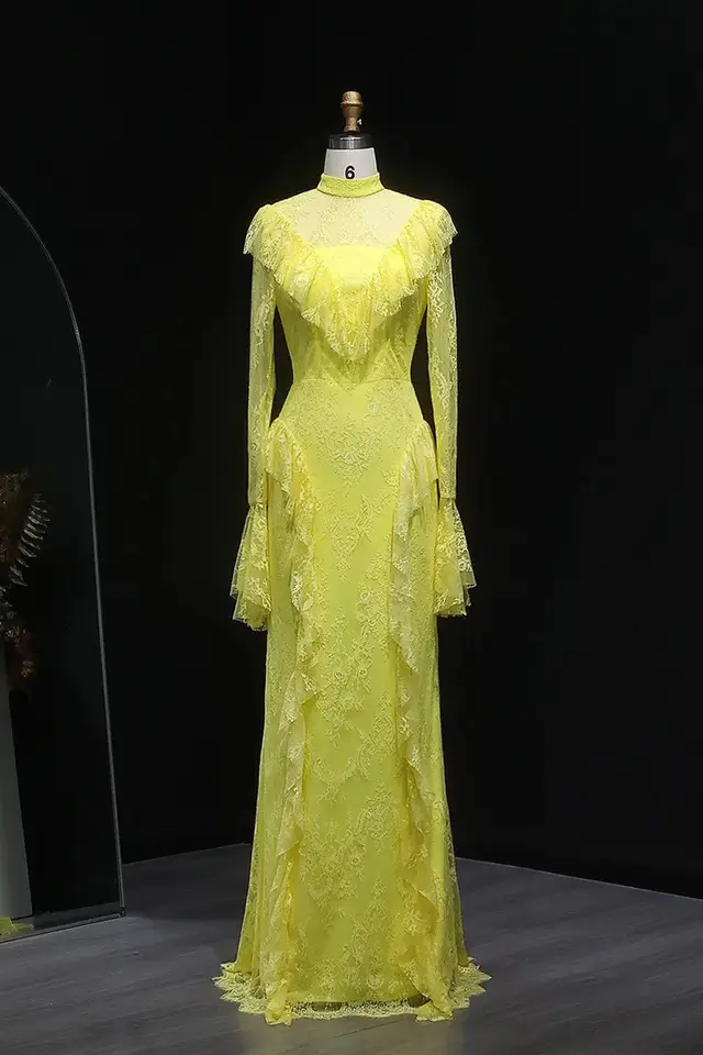 Giselle — Sheath — Illusion — Long Sleeve — Floor-Length — Evening Gown