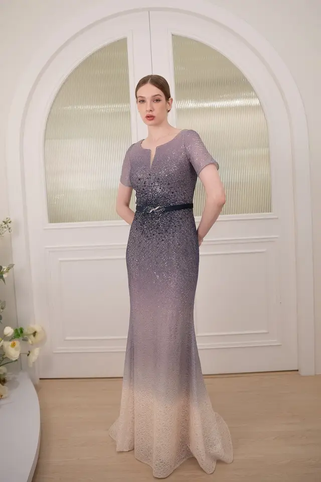 Women's Gradient Mermaid Mother of Bride Gown for Formal Wedding