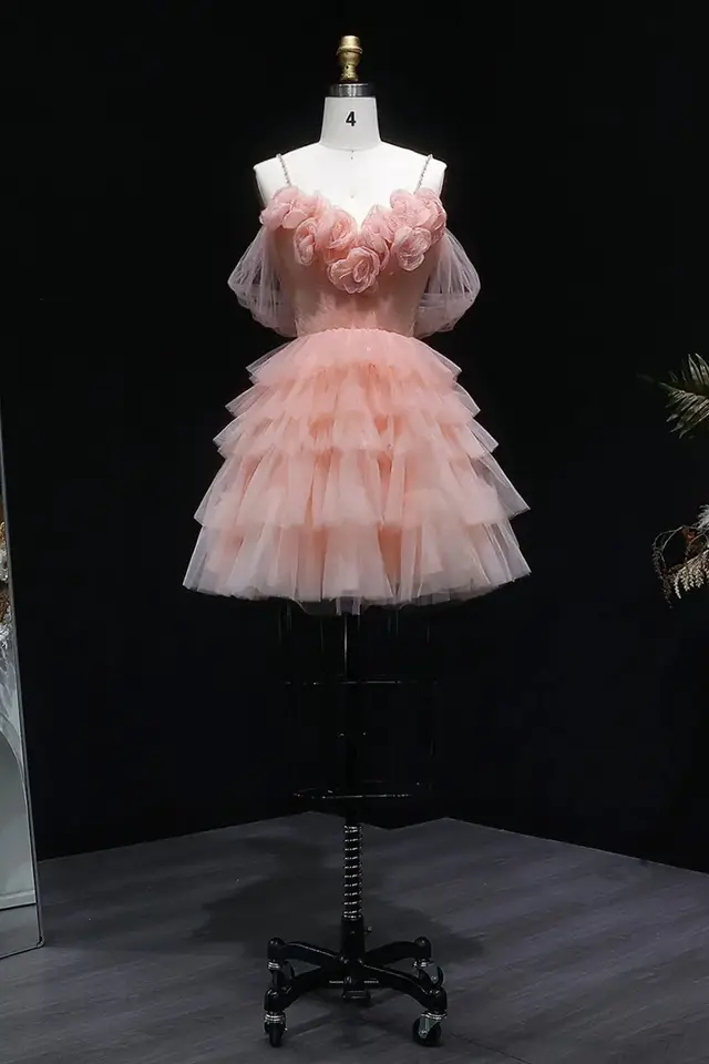Women's Sleeveless Tulle Prom Dress Short Length for Prom & Homecoming