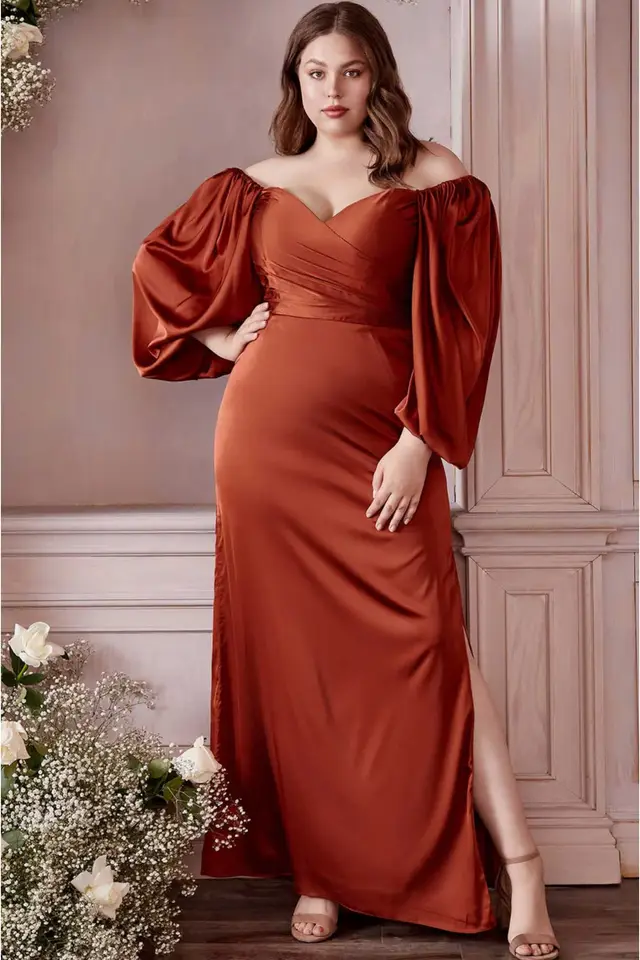 Women's Lexi Sienna Long Sleeve Wedding Guest Dress for Formal Events