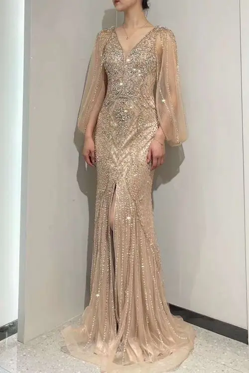 Women's Coral Wedding Guest Dress for Formal Events